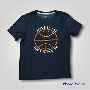 Old Navy Ultra-Soft Breathe ON Basketball Graphic Black Performance Tee Sz L